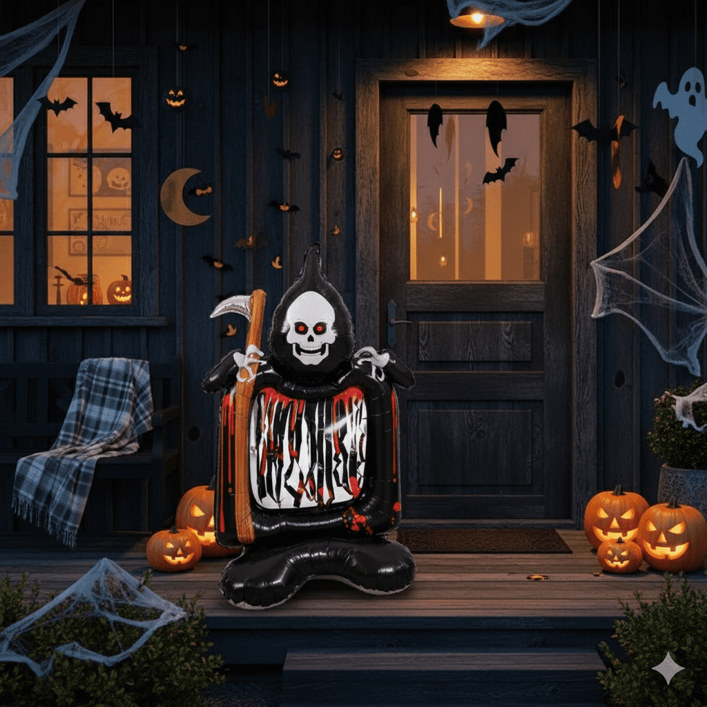 Haloweeni Kaszás lufi ajtódisz 120cm - Image 3