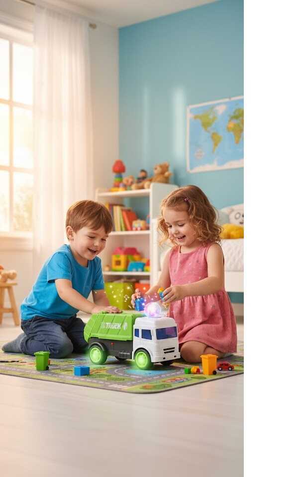 Játék kukás/szemétszállító autó ,fény és hangeffektel - Image 2