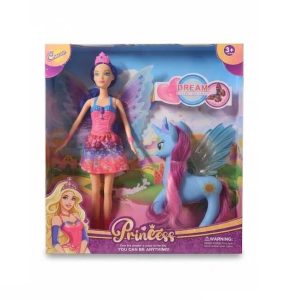 Tündér hercegnő baba , kis unikornissal
