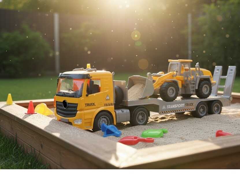 Transport Truck Építőipari Játékszett – Kamion Homlokrakodóval - Image 3