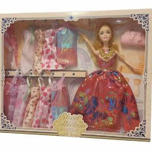 Öltöztetős játék baba rengeteg ruhával