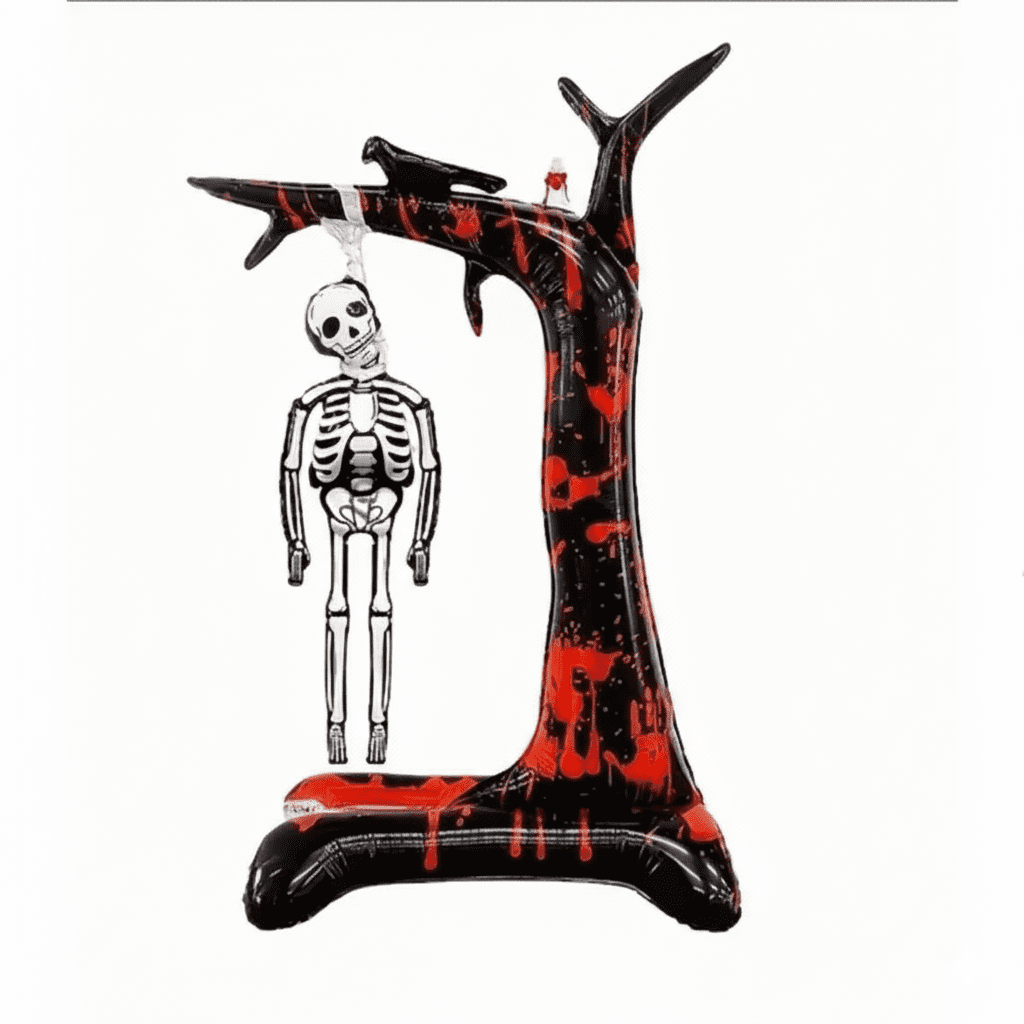 Halloweeni lufi dekoráció akasztott csontváz 180 cm