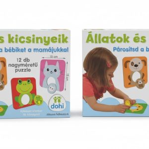 Állatok és kicsinyeik fejlesztő puzzle játék gyerekeknek