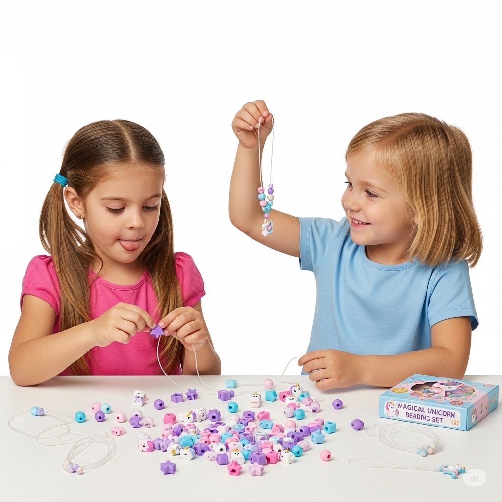 Varázslatos unikornis gyöngybirodalom,gyöngy fűző készlet gyerekeknek - Image 4