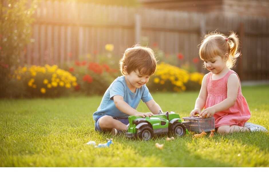 Játék Traktor Ketreces Utánfutóval - Zöld - Image 4