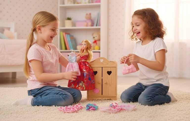 Öltöztetős játék baba rengeteg ruhával - Image 3