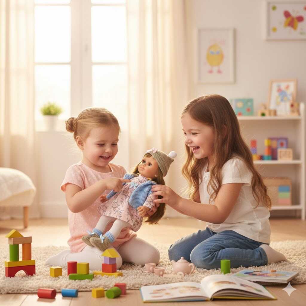 Magyarul beszélő és éneklő baba, kék mellényben , 35 cm - Image 3