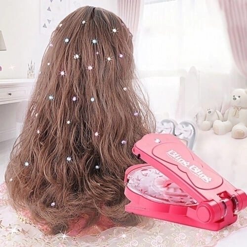 Hair Bedazzler készlet, Drágakő hajformázó 180 csillogó hajkővel, Hajkiegészítő gép, Gyémánt hajformázó " - Image 5