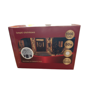 1000 LED karácsonyi Fényfüzér, Karácsonyi égősor 80 méteres, kültéri és beltéri, hidegfehér