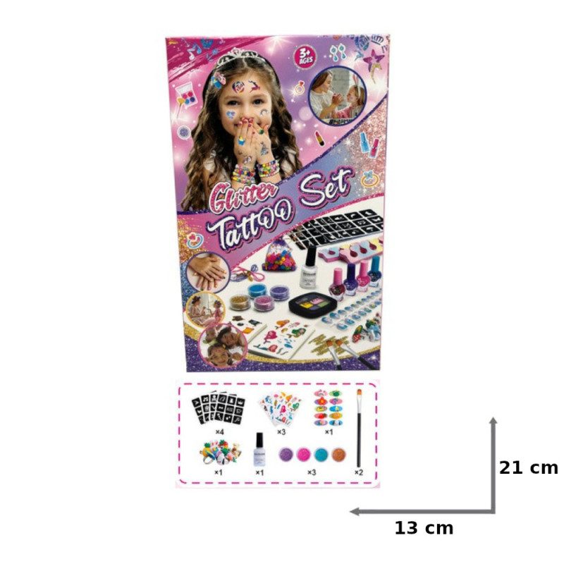 Csillám tetováló ragyogó hercegnő készlet rengeteg kiegészítővel - Image 2