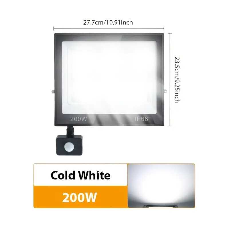 THO LUX 200 W LED Reflektor Mozgásérzékelős, Vízálló Extrém IP67 - Image 2