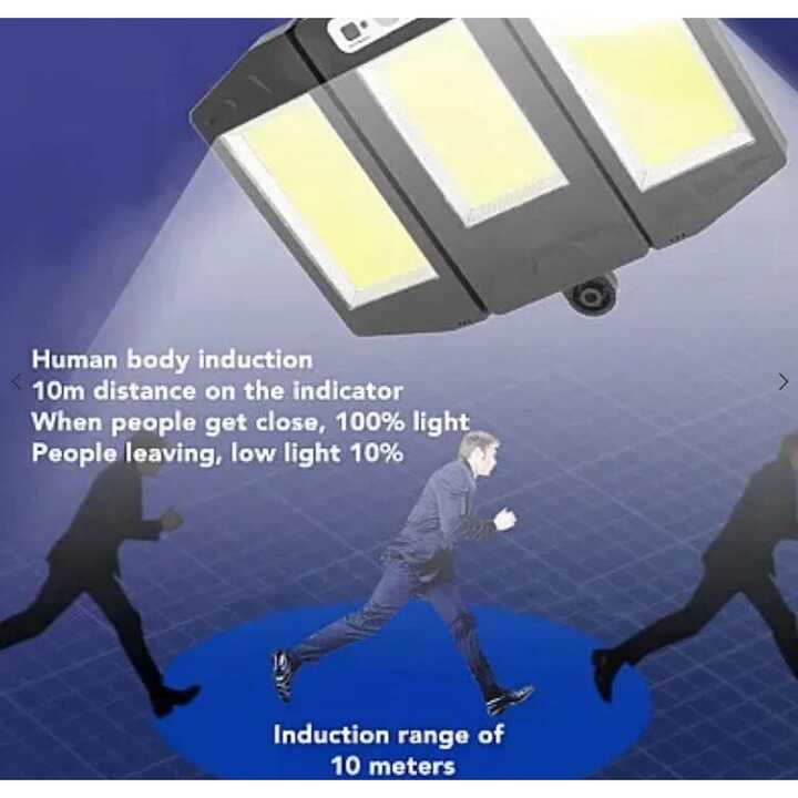 Napelemes Lámpa 3 Részes, 270 fokban álítható Mozgásérzékelős, Távirányítós 3 Akkumulátoros, IP65 Vízálló HS-V97 - Image 2