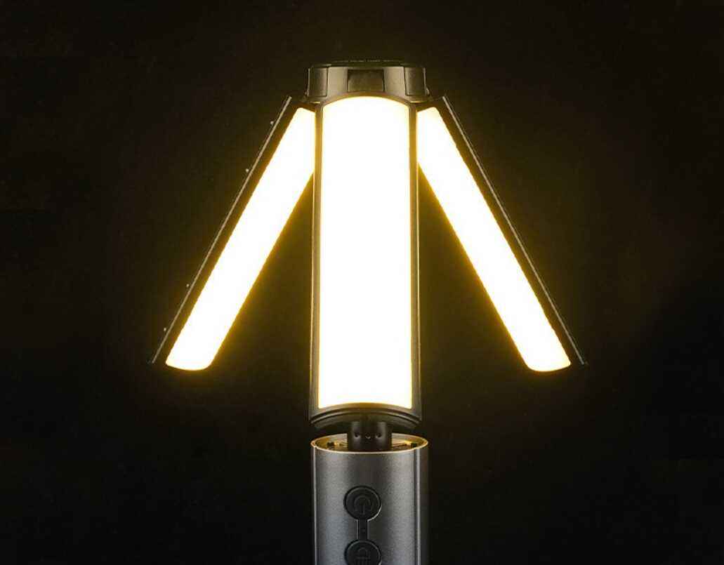 Szuper Fényes multifunkciós teleszkópos Kempinglámpa - Újratölthető, 54 LED-es, Állítható Fényű YD-2324 - Image 2