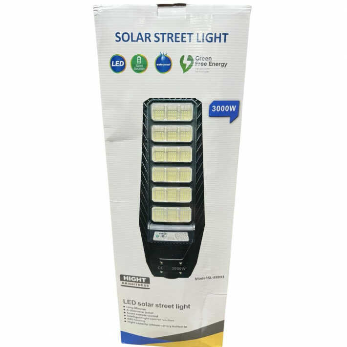 Napelemes Utcai Lámpa: 3000W, IP65 Vízálló, Mozgás- és Fényérzékelős SL-88893 - Image 3