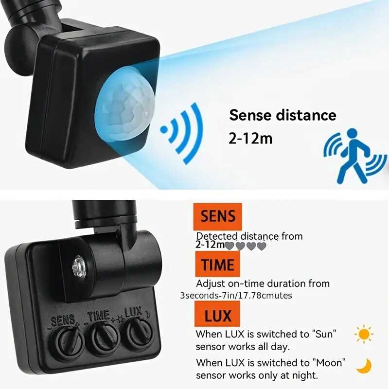 THO LUX 200 W LED Reflektor Mozgásérzékelős, Vízálló Extrém IP67 - Image 3