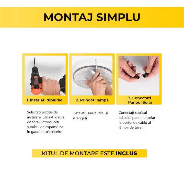 THO 200 W Napelemes UFO menyezeti LED Lámpa: Távirányítós, Fényérzékelős SCL - Image 3