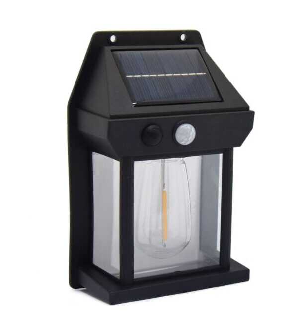 Kültéri Napelemes Fali Lámpa Mozgásérzékelővel körte led izzóval YX-778-1W - Image 7