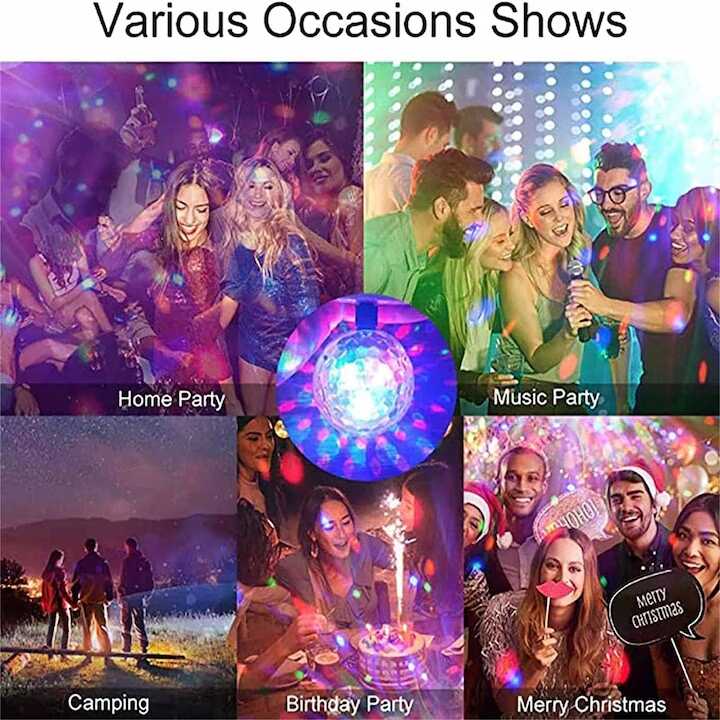 LED Diszkó Izzó E27 - Forgó, Színes RGB Fényeffektus Gyémánt Formában - Image 3