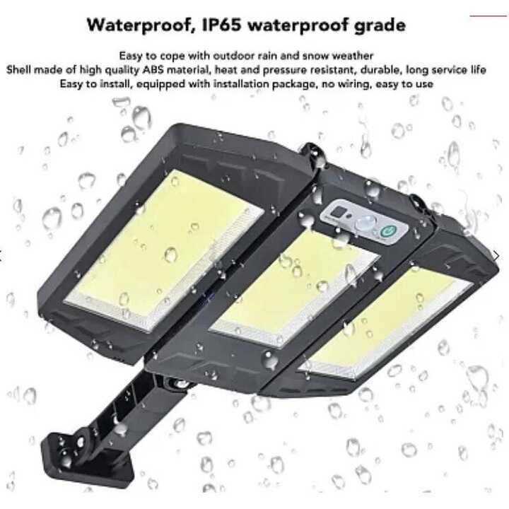 Napelemes Lámpa 3 Részes, 270 fokban álítható Mozgásérzékelős, Távirányítós 3 Akkumulátoros, IP65 Vízálló HS-V97 - Image 4