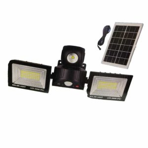 Napelemes Dupla Reflektor,200 w Dupla LED, Mozgásérzékelős, Távirányítóval 180 fokban forgatható IP67XG-T50 (6000 mAh)