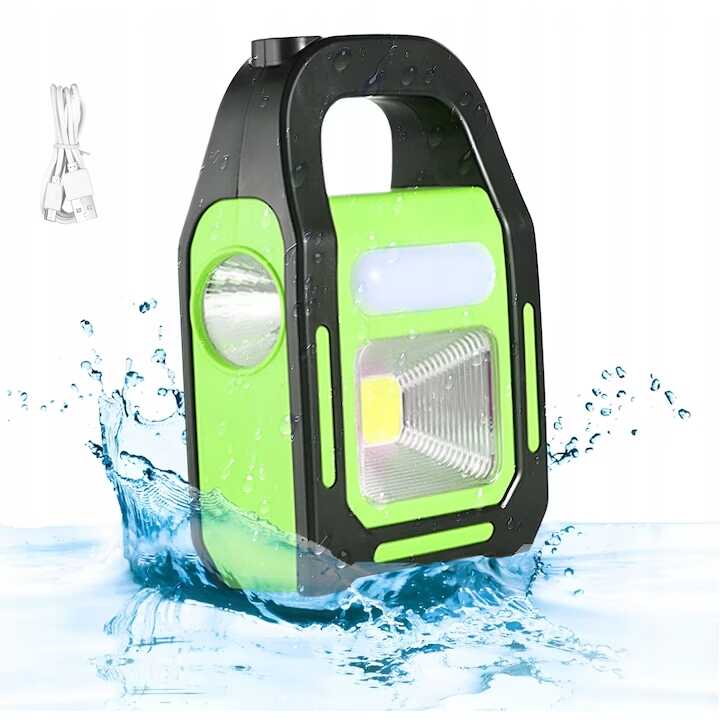 Hordozható Munkalámpa (COB+LED), 3in1 Tápellátás, Napelemes, IP65 Vízálló - Image 4