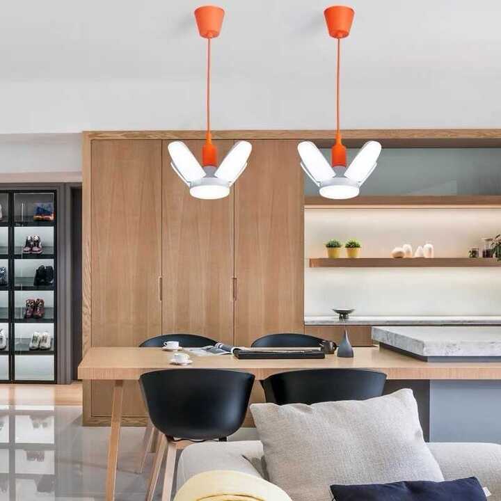 LED Fényforrás - 60W Összecsukható Ventilátor Alakú, Erős Fényű, E27 Foglalat - Image 3