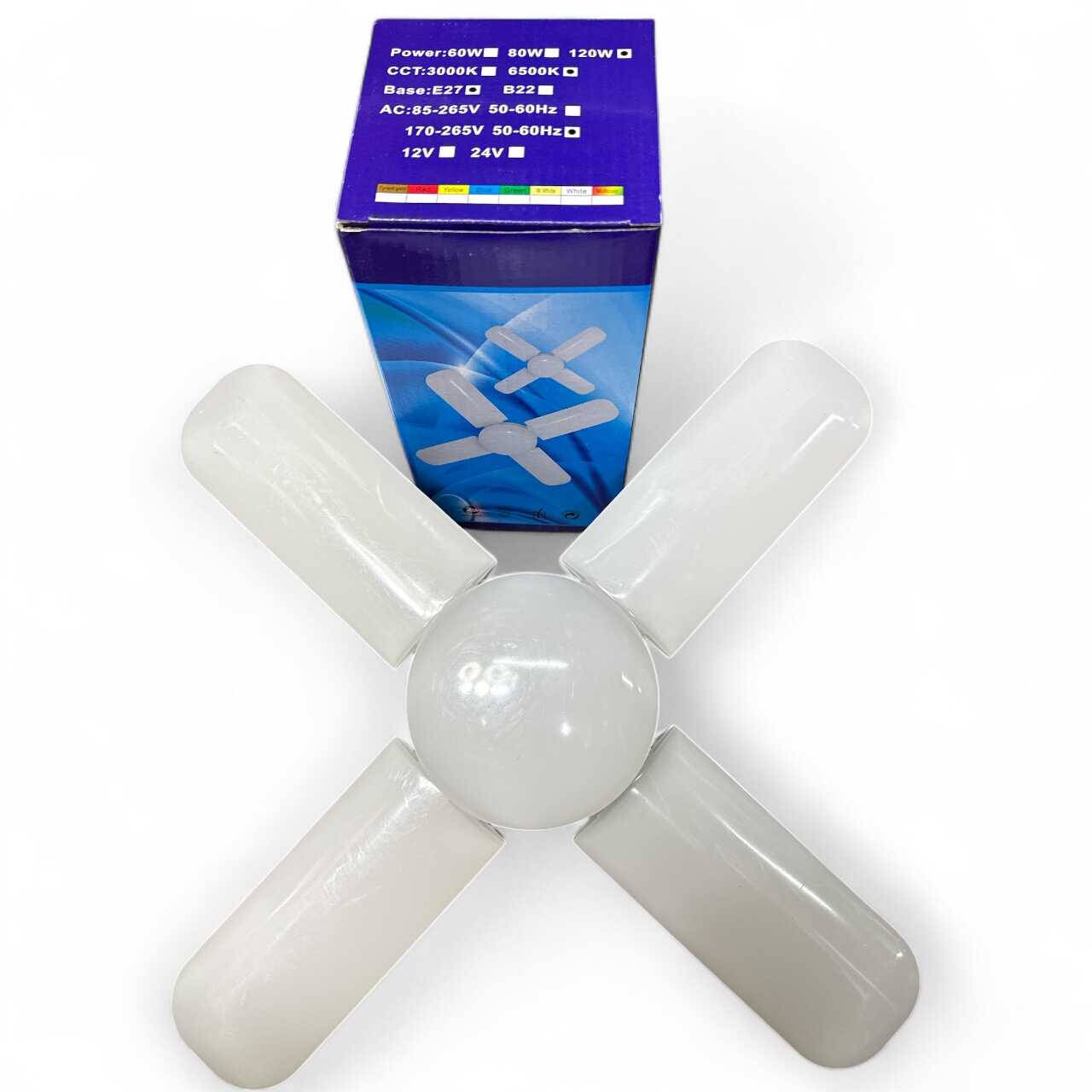 LED Fényforrás - 60W Összecsukható Ventilátor Alakú, Erős Fényű, E27 Foglalat - Image 2