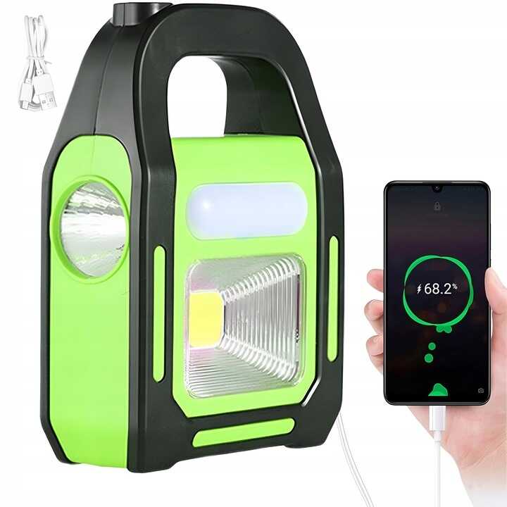 Hordozható Munkalámpa (COB+LED), 3in1 Tápellátás, Napelemes, IP65 Vízálló - Image 6