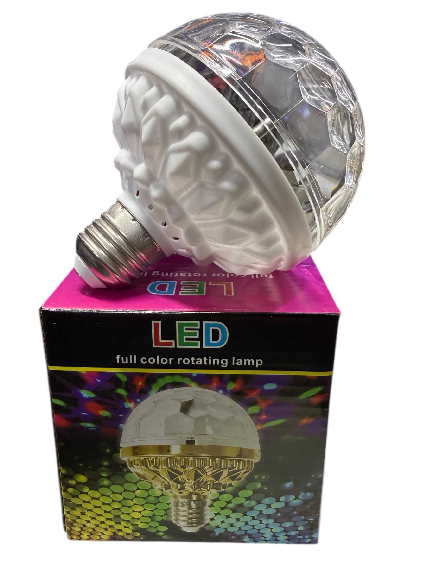LED Diszkó Izzó E27 - Forgó, Színes RGB Fényeffektus Gyémánt Formában