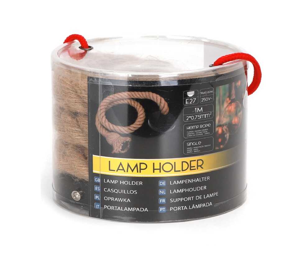 Izzó tartó Modern Kötélizzó tartó (felfüggesztés) 1 méter E27 kenderkötél Aigostar