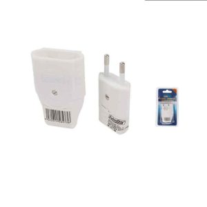 Szerelhető lapos hálózati dugó 10A 250V 2300W IP20 beltéri fehér Extra Star