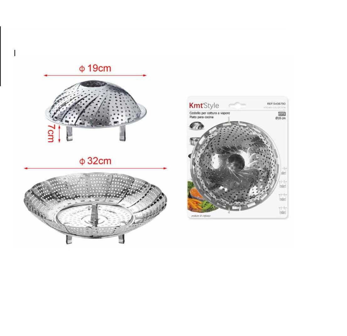 Rozsdamentes extra nagyméretű párolóbetét 19-32cm Kmt Style - Image 2