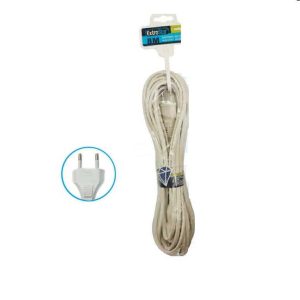 8 méteres hálózati hosszabbító kábel lapos Euro-dugóval 10A 250V 2300W IP20 fehér Extra Star