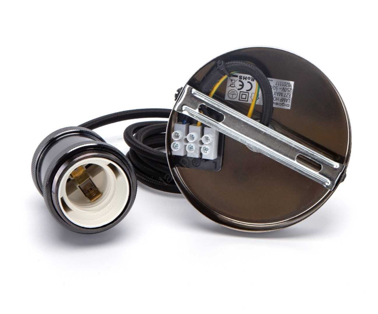 Izzó tartó (felfüggesztés) 1m E27 króm Aigostar