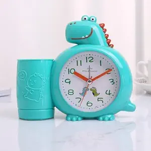 Dinoszauruszos gyermek ébresztőóra tolltartóval türkiz kivitelben Torch - Image 7