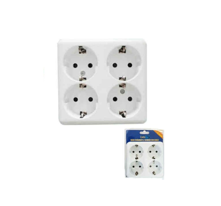 Négyes falon kívüli hálózati aljzat (elosztó) 16A 250V IP20 beltéri fehér Extra Star