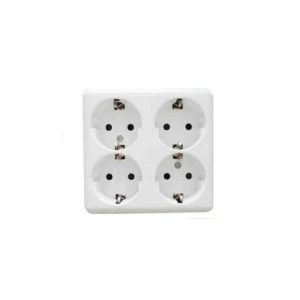 Négyes falon kívüli hálózati aljzat (elosztó) 16A 250V IP20 beltéri fehér Extra Star