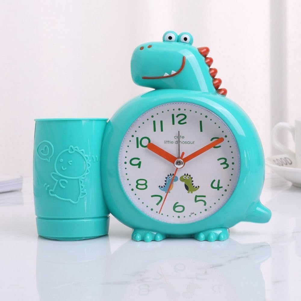 Dinoszauruszos gyermek ébresztőóra tolltartóval türkiz kivitelben Torch - Image 6