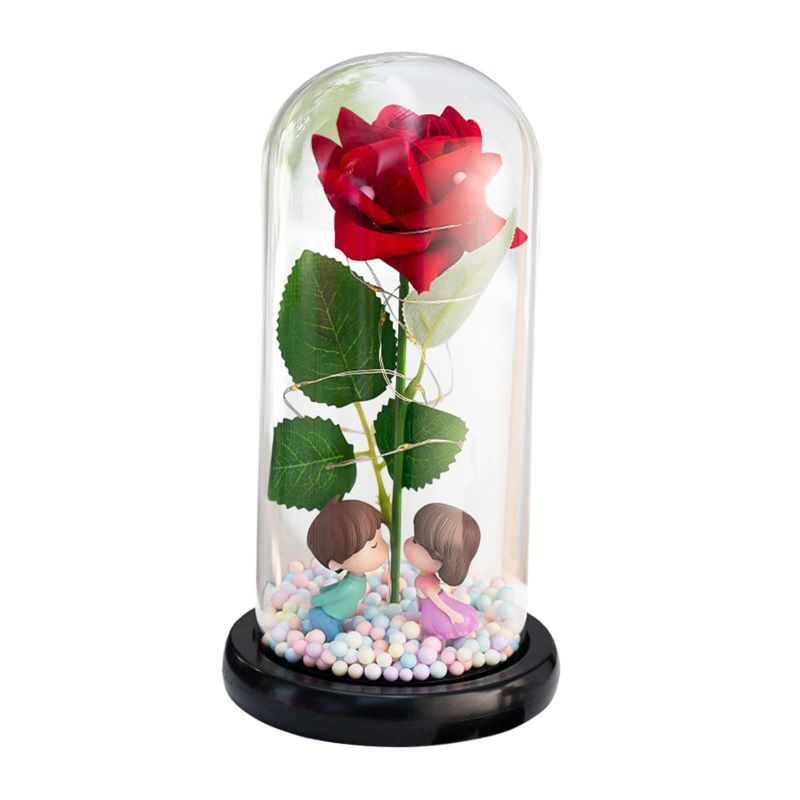 Örök Rózsa üvegkupolában led világítással