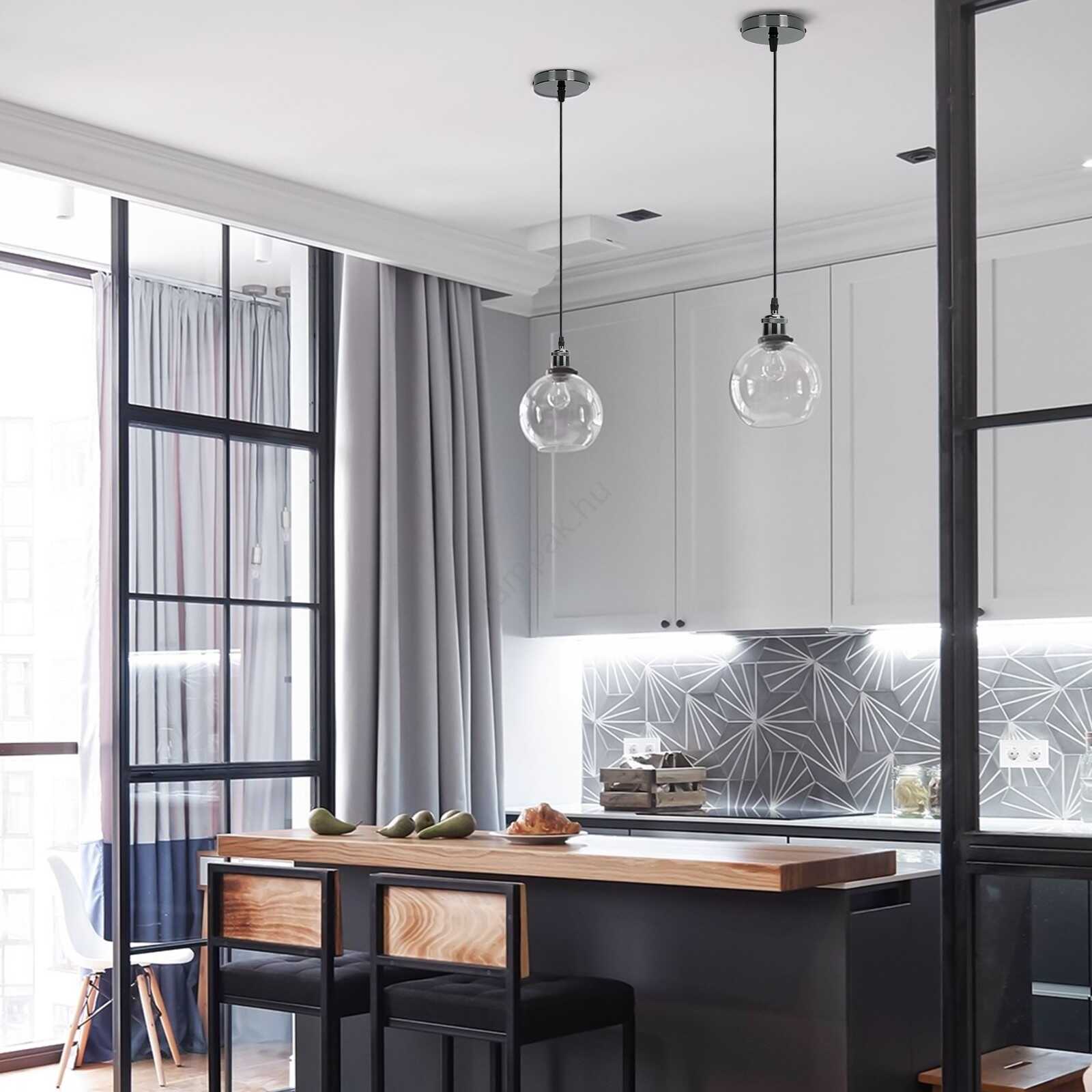 Izzó tartó (felfüggesztés) 1m E27 króm Aigostar