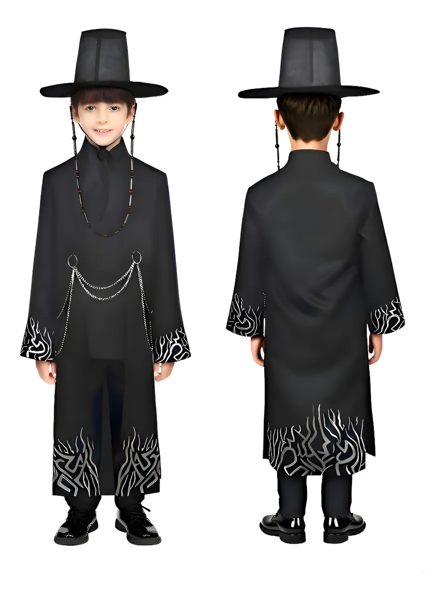 K-POP stílusú sötét varázsló / démonvadász jelmez fiúknak – kalappal