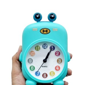 Béka formájú gyermek ébresztőóra színes számokkal türkiz kivitelben Torch