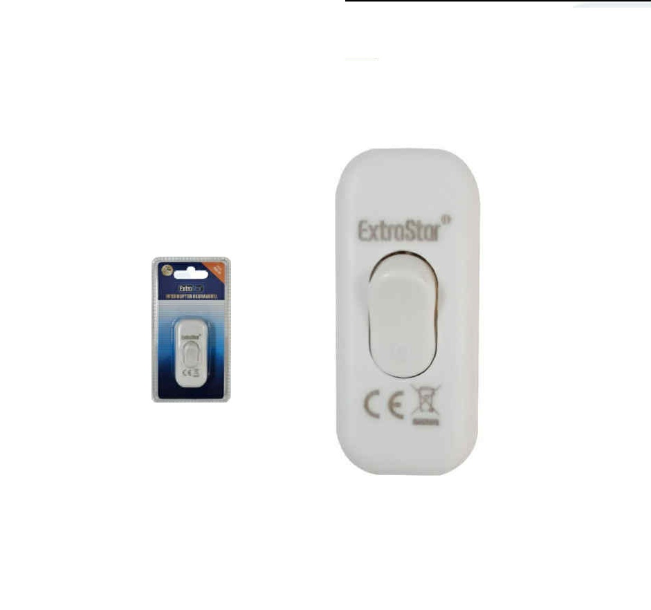 Vezetékre szerelhető kapcsoló Max. 575W 2.5A 230V beltéri fehér Extra Star