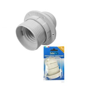 E27 műanyag félmenetes lámpafoglalat 250V beltéri fehér Extra Star