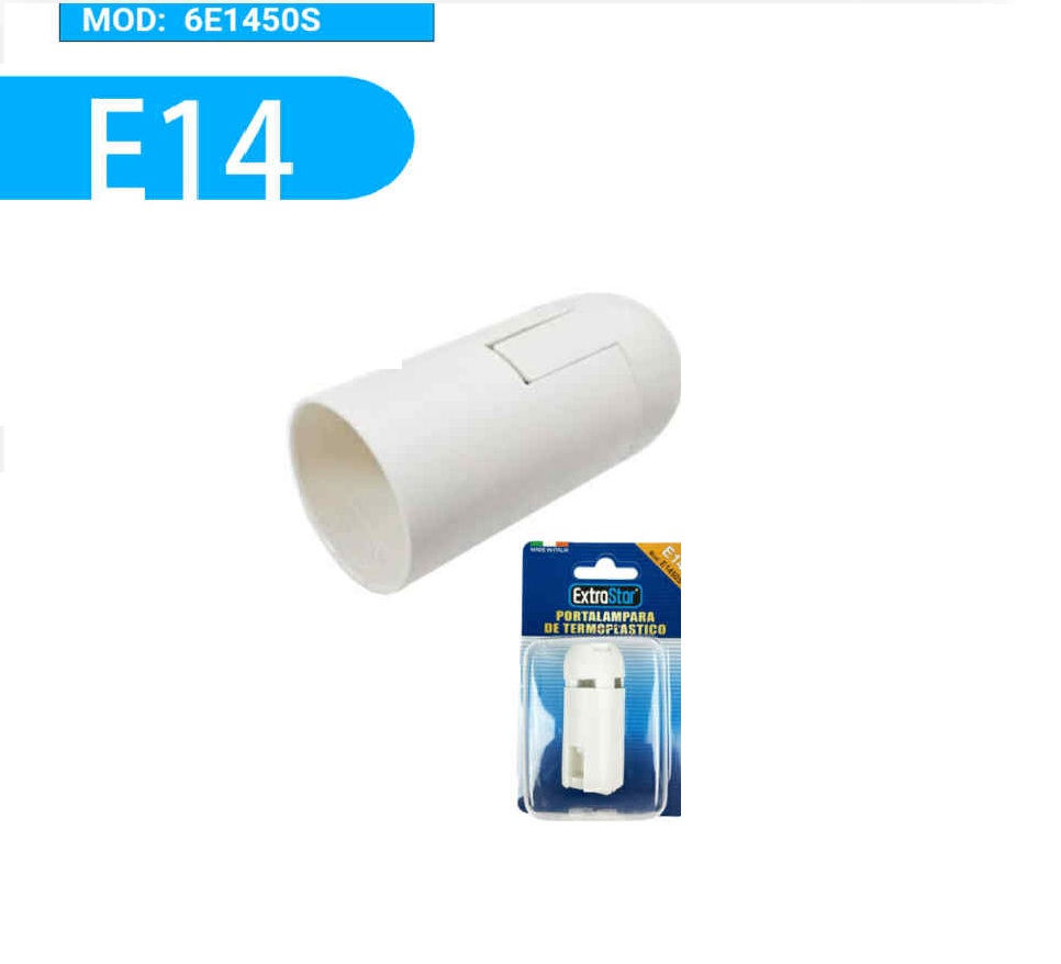 Termoplasztikus Izzó Foglalat E14 Fehér 250V 25x150x95mm ExtraStar