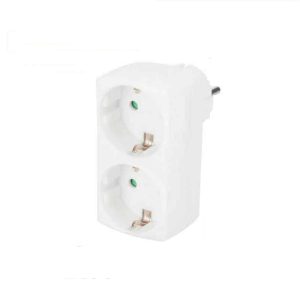 2es hálózati elosztó adapter (1-ből 2) 16A 250V 3680W IP20 fehér Extra Star