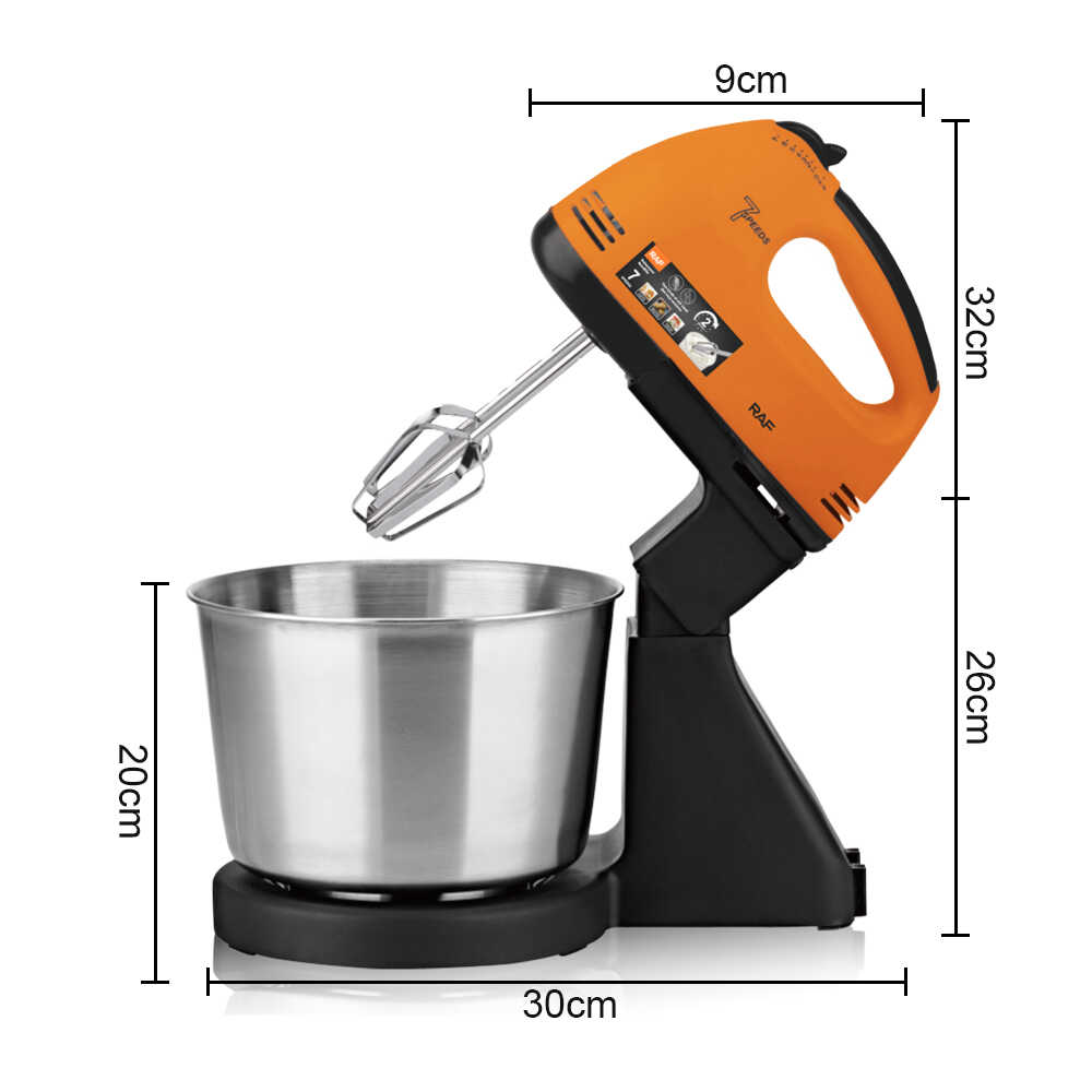 Raf R.6637W Tálas mixer szett – 2.0L rozsdamentes tál, 250W, 7 sebesség - Image 3