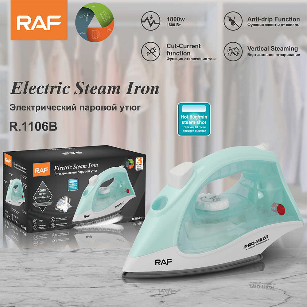 Raf R.1106B Gőzölös vasaló , kompakt kialakítás , menta zöld , 1800 W - Image 3