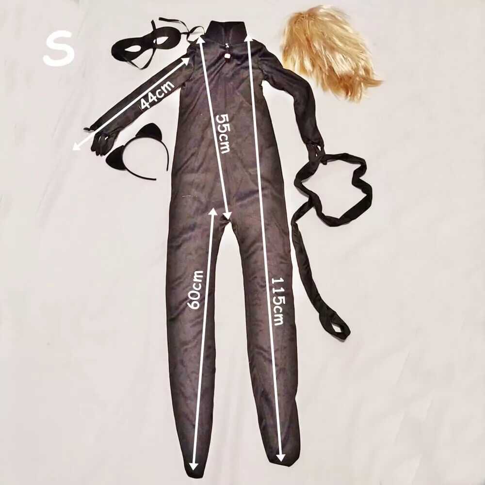 Miraculous ihlette fekete macska szuperhős jelmez szett gyerekeknek – parókával és maszkkal - Image 6