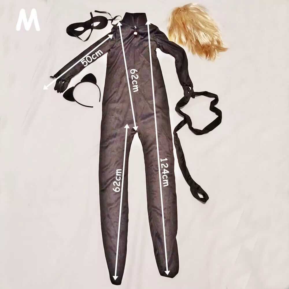 Miraculous ihlette fekete macska szuperhős jelmez szett gyerekeknek – parókával és maszkkal - Image 5